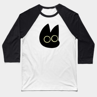 Black Cute Adorable Cat Baseball T-Shirt